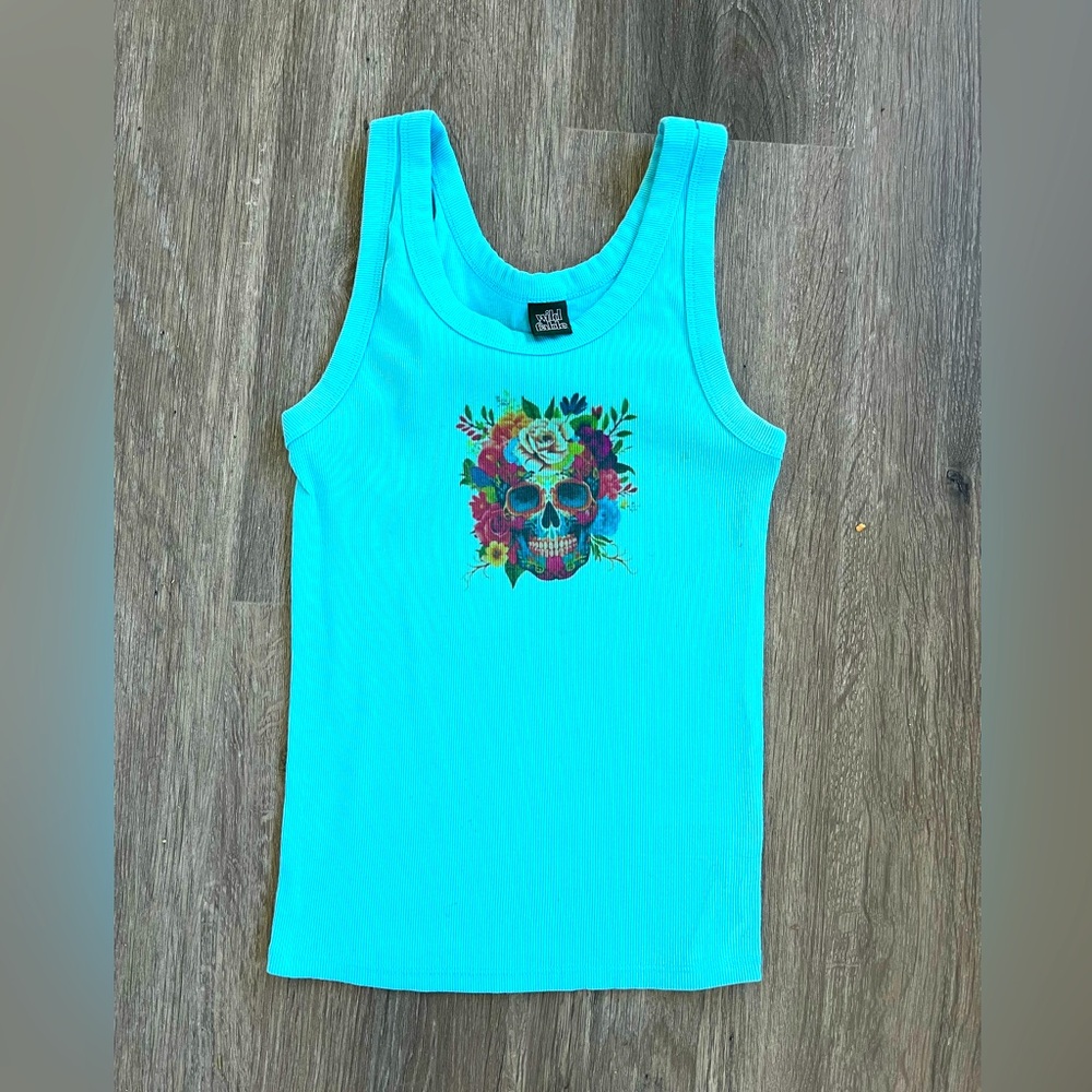 Wild fable day of the dead skull tank size xs